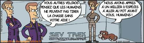 Sev Trek Comic Strip. Copyright 1997-2024 by John Cook. Traduction et utilisation avec accord de l'auteur. Reproduction interdite sans son accord.